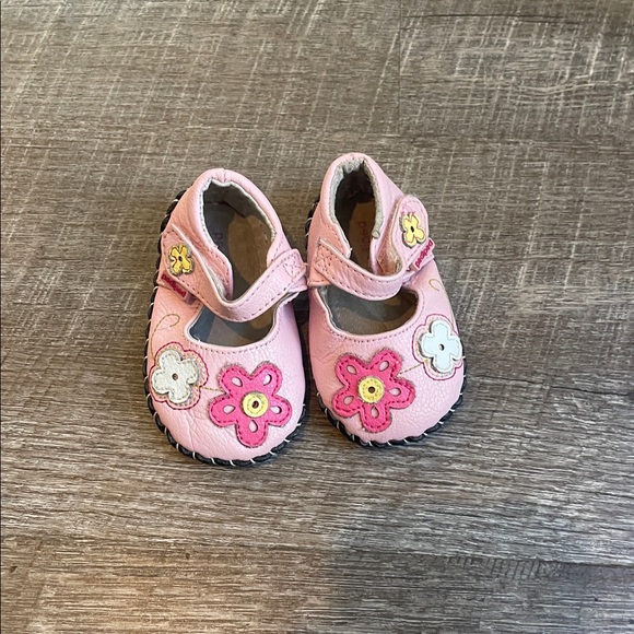 Pediped Abigail Mary Jane Leather Sole Baby 0-6 Months Pink - Picture 3 of 9